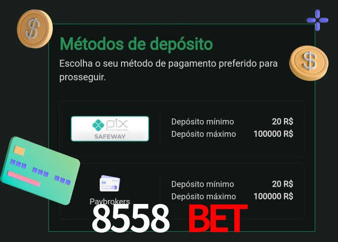 O cassino 8558 Bet oferece uma grande variedade de métodos de pagamento